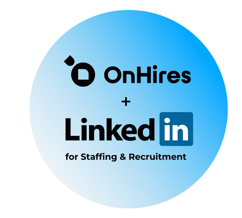 the picture shows that onhairs uses linkerin to work for Staffing and Recruiment
